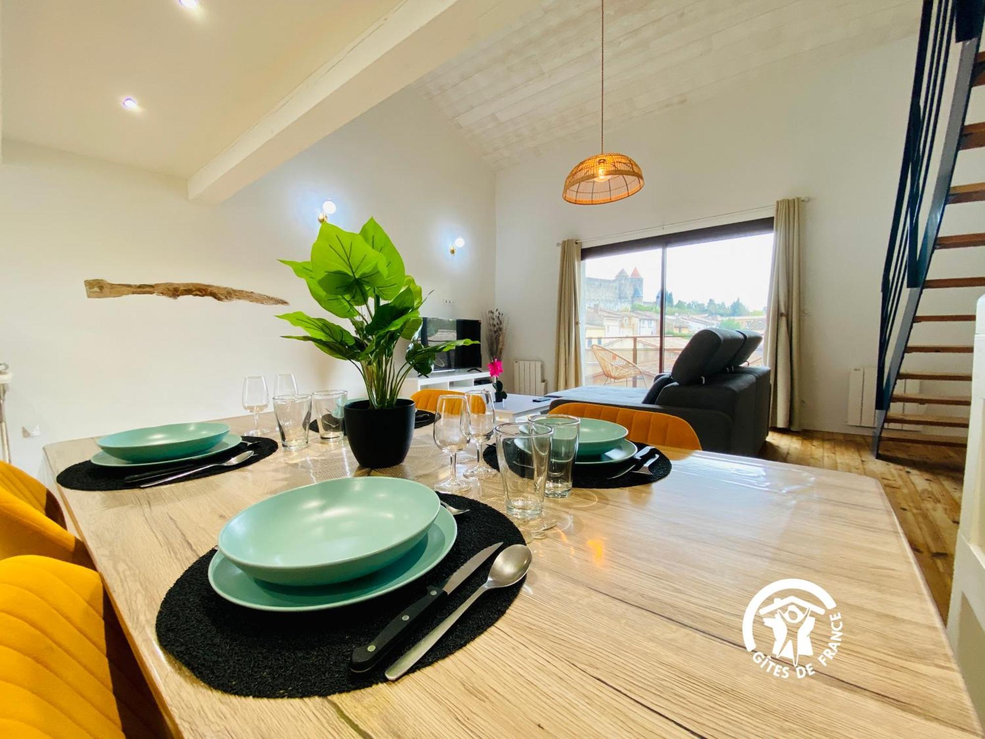 Apartment Loft Cocon Climatise - Imprenable Vue Sur Le Chateau Comtal *